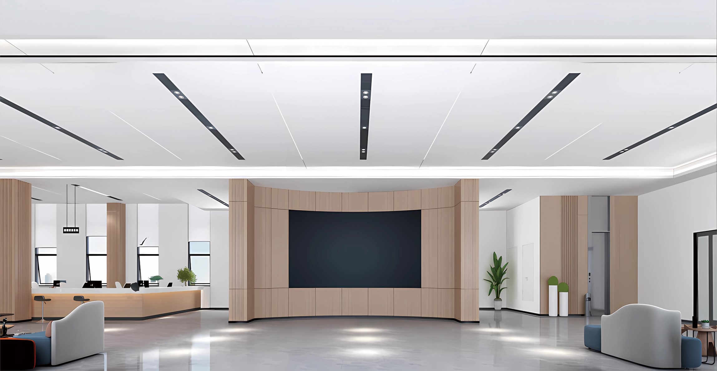 泰安遠(yuǎn)望跨境電商室內(nèi)裝飾（一層大廳）